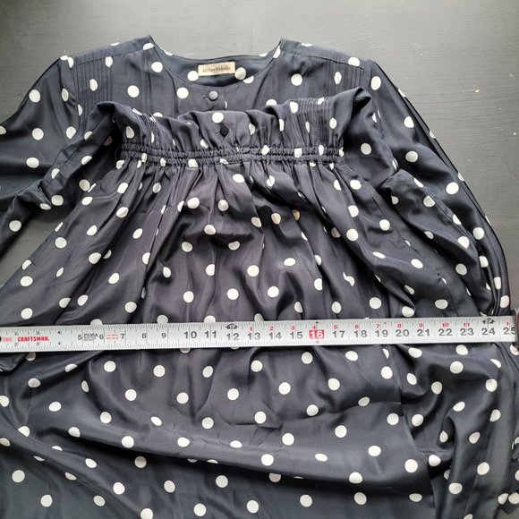 Vintage 80s Graphic Black Polka Dot Secretary Dress - Picture 9 of 15